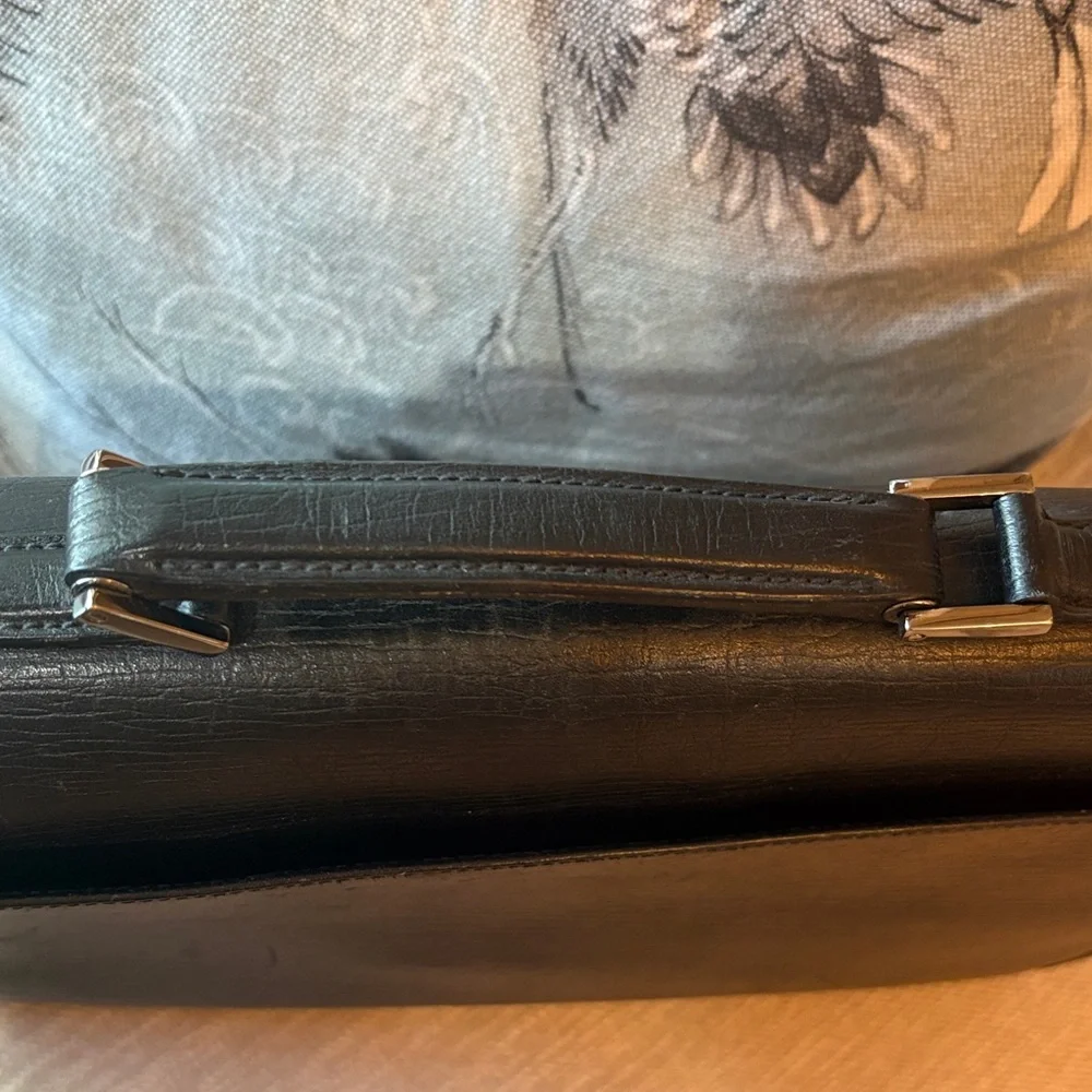 Gucci Black Leather Men's Briefcase with Combination Lock